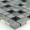 Mosaikfliesen Glas Naturstein Silber Schwarz -Mosafil Shop 5051rud glas marmor mosaik silber 01 6