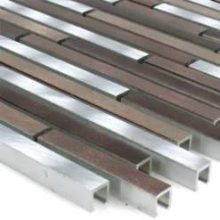 Aluminium Alu Metall Mosaik Braun Kupfer Silber
