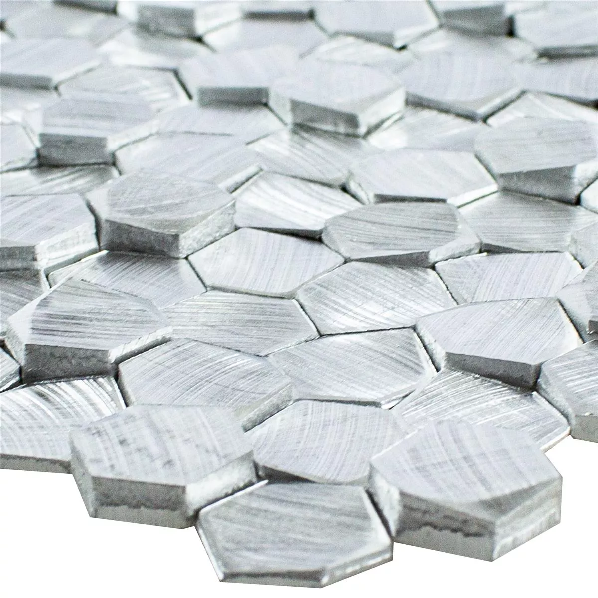 Aluminium Metall Mosaik Fliesen McAllen Silber 3 Aluminium Metall Mosaik Fliesen McAllen Silber