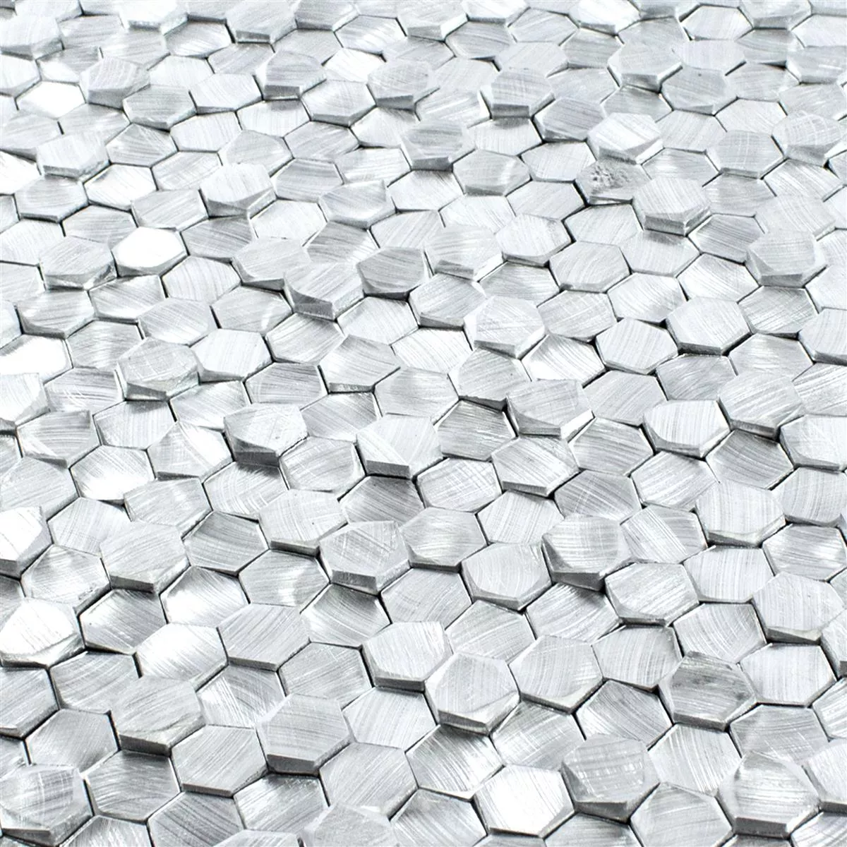 Aluminium Metall Mosaik Fliesen McAllen Silber 4 Aluminium Metall Mosaik Fliesen McAllen Silber – Bild 2
