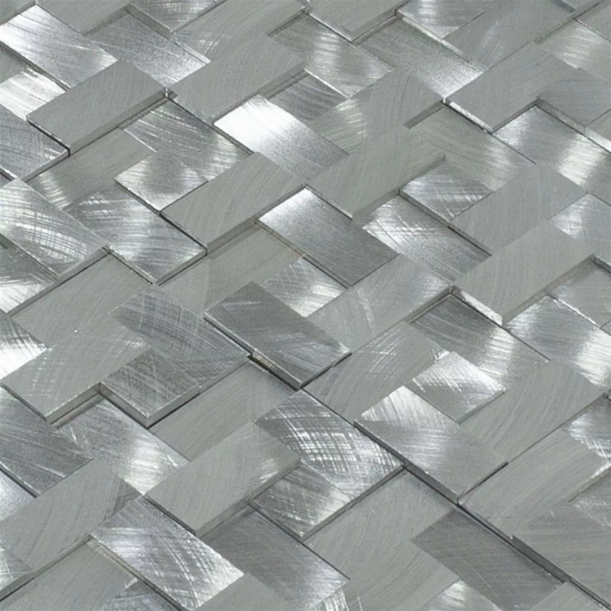 Aluminium Metall Mosaik Fliesen Quantum Silber 4 Aluminium Metall Mosaik Fliesen Quantum Silber – Bild 2