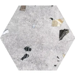 Bodenfliese Moderno Hexagon Silber Bunt