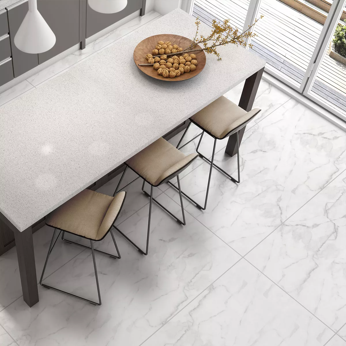 Bodenfliesen Arcadia Marmoroptik Matt Weiß 60x120cm 7 Bodenfliesen Arcadia Marmoroptik Matt Weiß 60x120cm – Bild 5