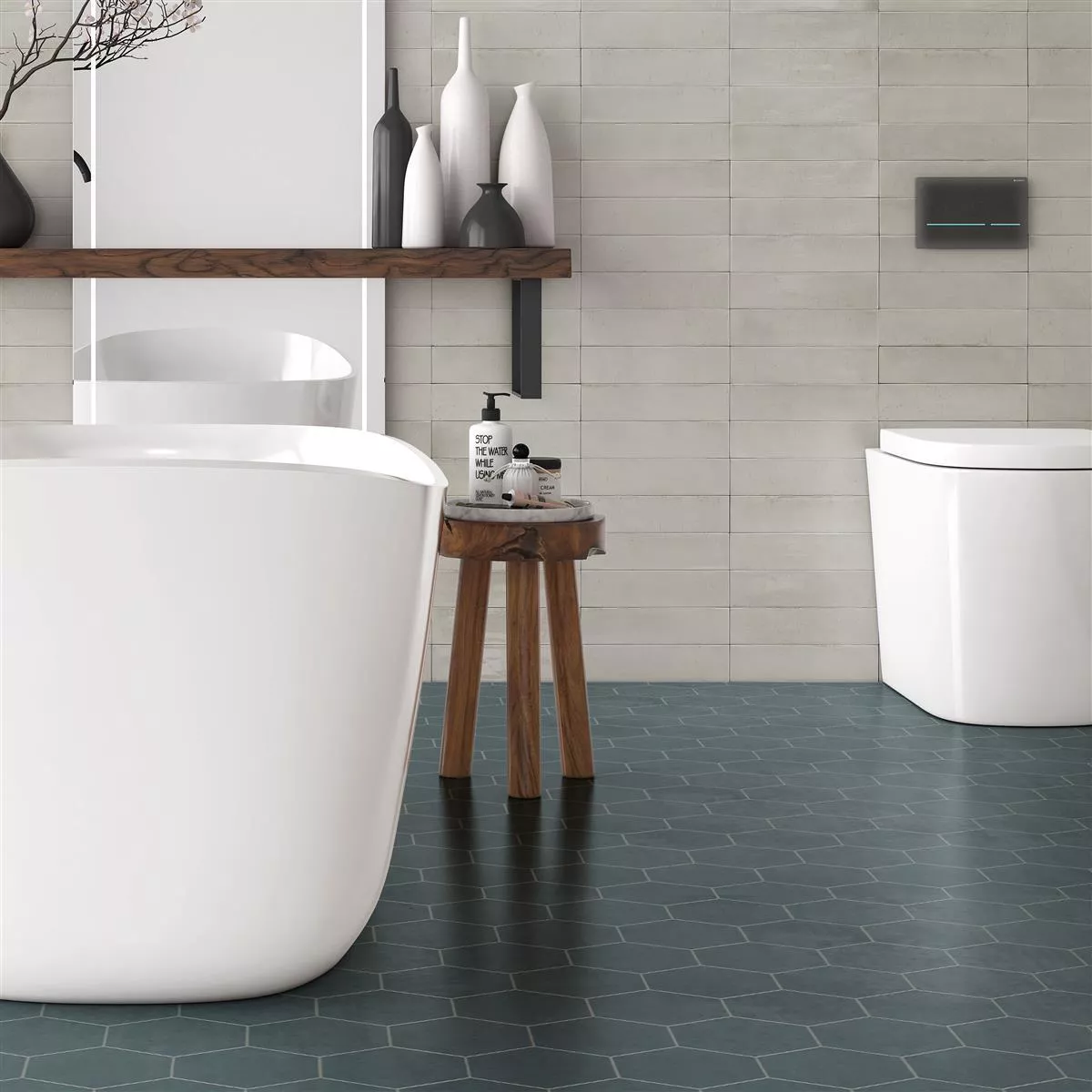 Bodenfliesen Arosa Matt Hexagon Pazifikblau 17,3x15cm 6 Bodenfliesen Arosa Matt Hexagon Pazifikblau 17,3x15cm – Bild 4