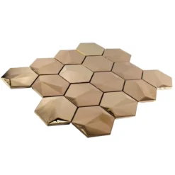 Edelstahl Mosaikfliesen Durango Hexagon 3D Kupfer 10 Edelstahl Mosaikfliesen Durango Hexagon 3D Kupfer -Mosafil Shop edelstahl mosaikfliesen durango hexagon 3d kupfer 3 52