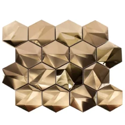 Edelstahl Mosaikfliesen Durango Hexagon 3D Kupfer 11 Edelstahl Mosaikfliesen Durango Hexagon 3D Kupfer -Mosafil Shop edelstahl mosaikfliesen durango hexagon 3d kupfer 4 74