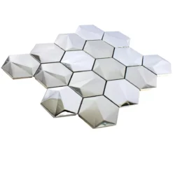 Edelstahl Mosaikfliesen Durango Hexagon 3D Silber 10 Edelstahl Mosaikfliesen Durango Hexagon 3D Silber -Mosafil Shop edelstahl mosaikfliesen durango hexagon 3d silber 3 33