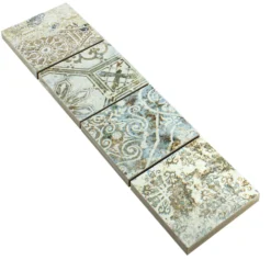 Feinsteinzeug Fliesen Bordüre Pelican Hellbunt 71x71mm