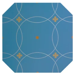 Feinsteinzeug Fliesen Genexia Decor Blau Octagon 20x20cm