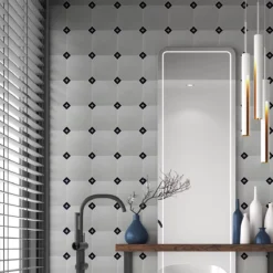 Feinsteinzeug Fliesen Genexia Schwarz Weiß Decor 2 Einleger 4,6x4,6cm -Mosafil Shop feinsteinzeug fliesen genexia schwarz weiss decor 2 einleger 4 6x4 6cm 5 40