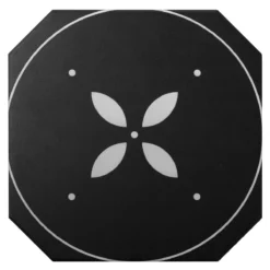 Feinsteinzeug Fliesen Genexia Schwarz Weiß Decor 2 Octagon 20x20cm