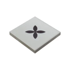 Feinsteinzeug Fliesen Genexia Schwarz Weiß Decor 4 Einleger 4,6x4,6cm