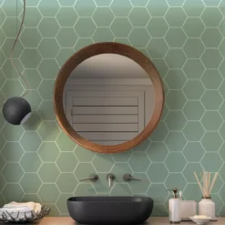 Feinsteinzeug Fliesen Modena Hexagon Uni Türkis -Mosafil Shop feinsteinzeug fliesen modena hexagon uni tuerkis 4 62