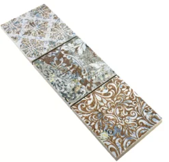 Feinsteinzeug Fliesenbordüre Jordan Bunt 95x95mm