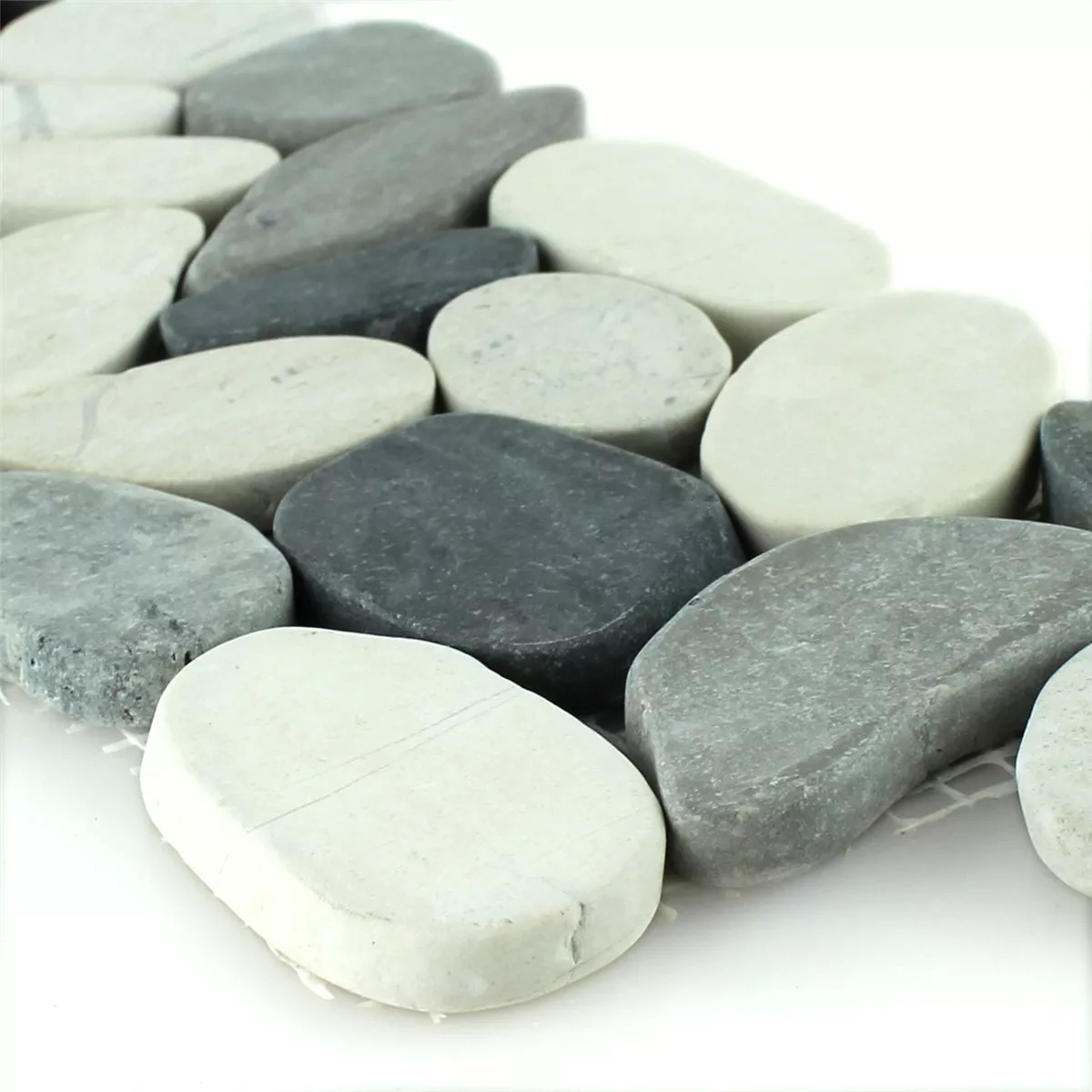 Flusskiesel Bordüre 10x30cm Anthrazit Creme Pebble 3 Flusskiesel Bordüre 10x30cm Anthrazit Creme Pebble