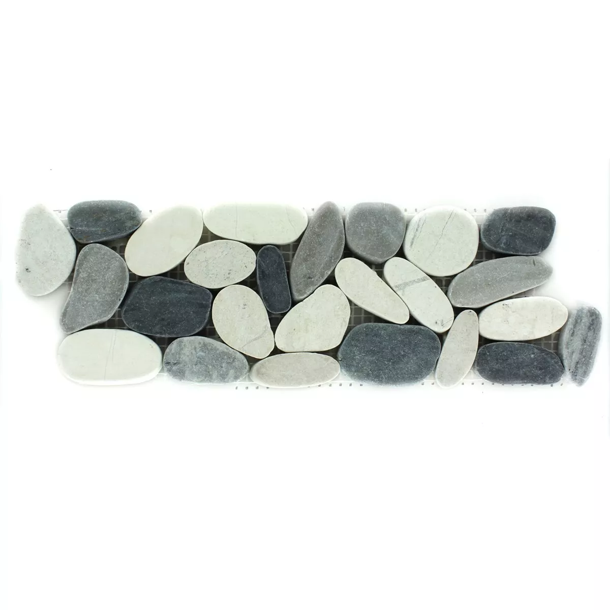 Flusskiesel Bordüre 10x30cm Anthrazit Creme Pebble 5 Flusskiesel Bordüre 10x30cm Anthrazit Creme Pebble – Bild 3