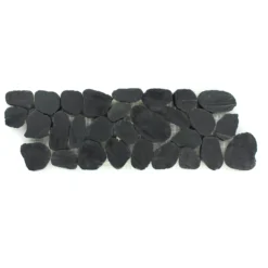 Flusskiesel Bordüre 10x30cm Anthrazit Pebble -Mosafil Shop flusskiesel borduere 10x30cm anthrazit pebble 3 75