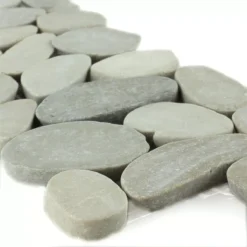 Flusskiesel Bordüre 10x30cm Beige Pebbles