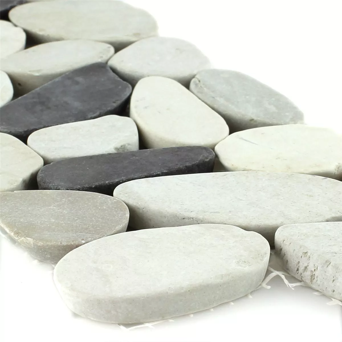 Flusskiesel Bordüre 10x30cm Weiss Beige Rosa Pebbles 3 Flusskiesel Bordüre 10x30cm Weiss Beige Rosa Pebbles
