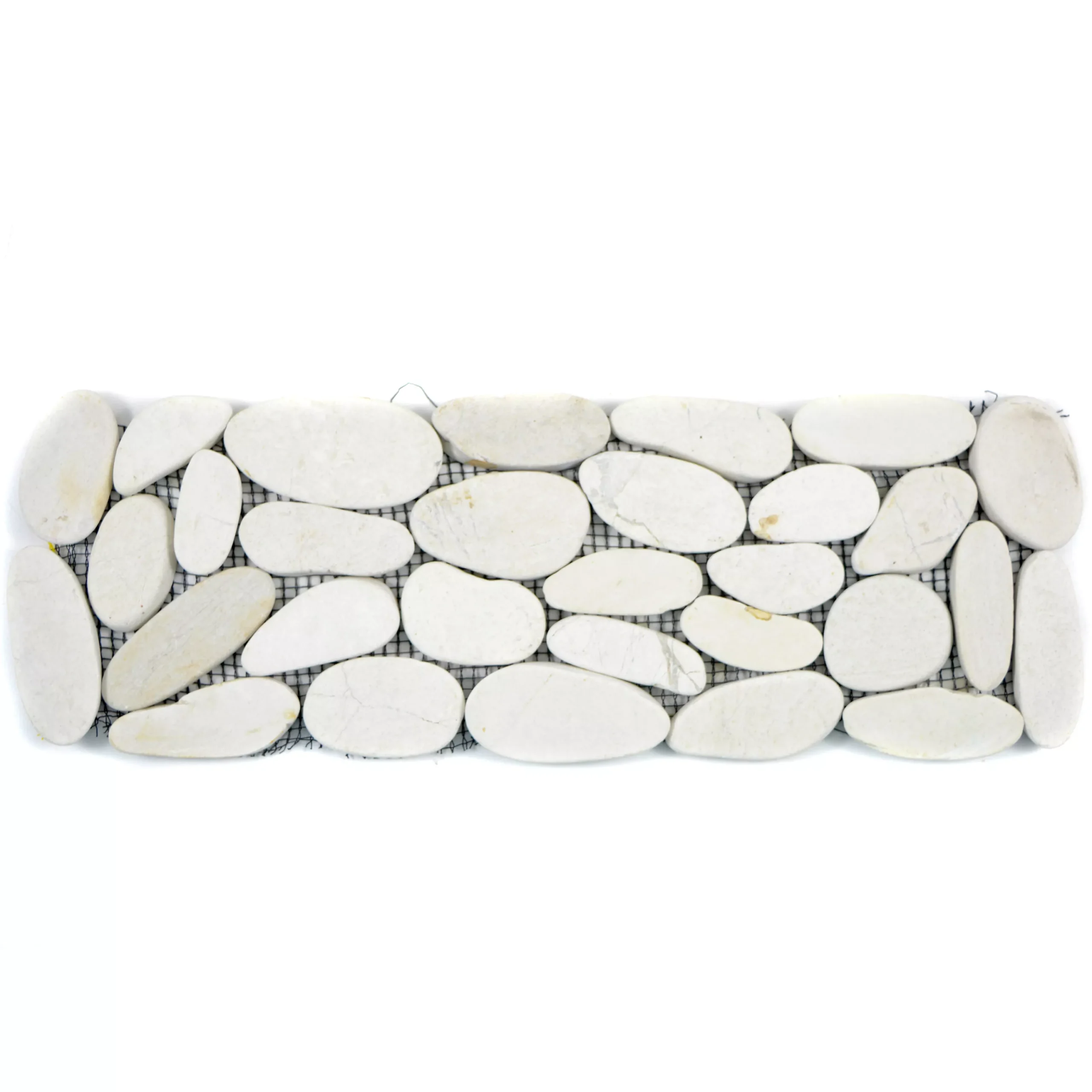 Flusskiesel Bordüre Chenoa Weiß 10x30cm 4 Flusskiesel Bordüre Chenoa Weiß 10x30cm – Bild 2