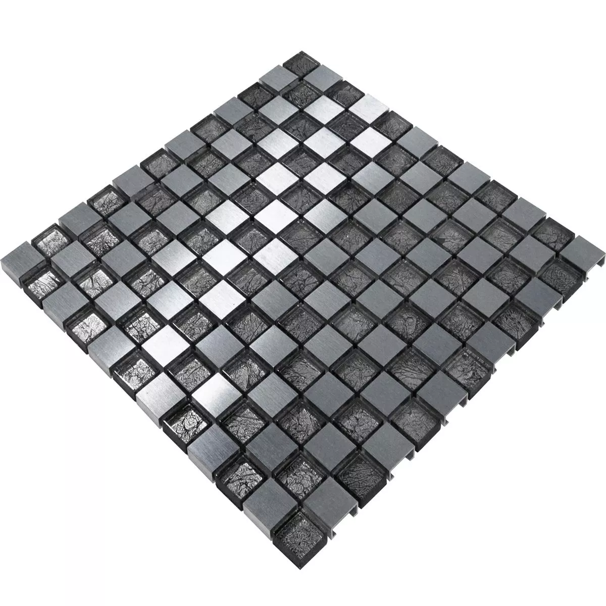Glas Aluminium Mosaik Fliesen Eldorien Silber-Grau 5 Glas Aluminium Mosaik Fliesen Eldorien Silber-Grau – Bild 3