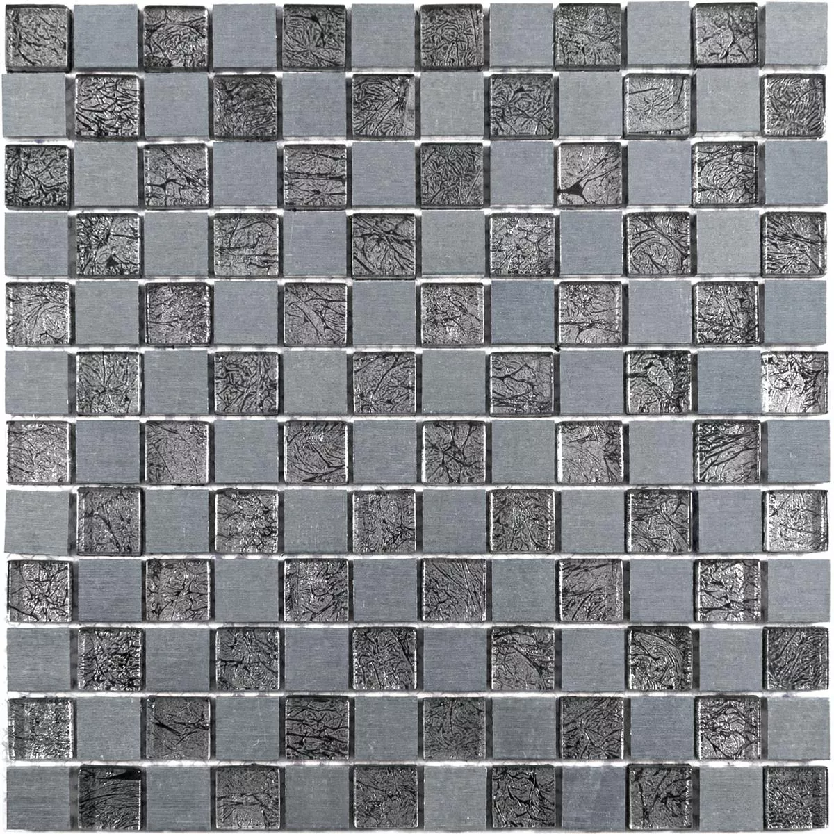 Glas Aluminium Mosaik Fliesen Eldorien Silber-Grau 6 Glas Aluminium Mosaik Fliesen Eldorien Silber-Grau – Bild 4