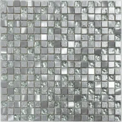 Glas Aluminium Resin Mosaikfliesen Stilo Silber -Mosafil Shop glas aluminium resin mosaikfliesen stilo silber 4 47