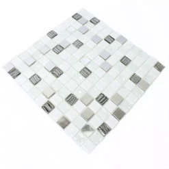 Glas Edelstahl Mosaik Amasya Selbstklebend Weiss Silber -Mosafil Shop glas edelstahl mosaik amasya selbstklebend weiss silber 3 93