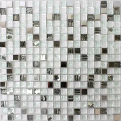 Glas Edelstahl Mosaikfliesen Admont Weiss 15 -Mosafil Shop glas edelstahl mosaikfliesen admont weiss 15 4 65