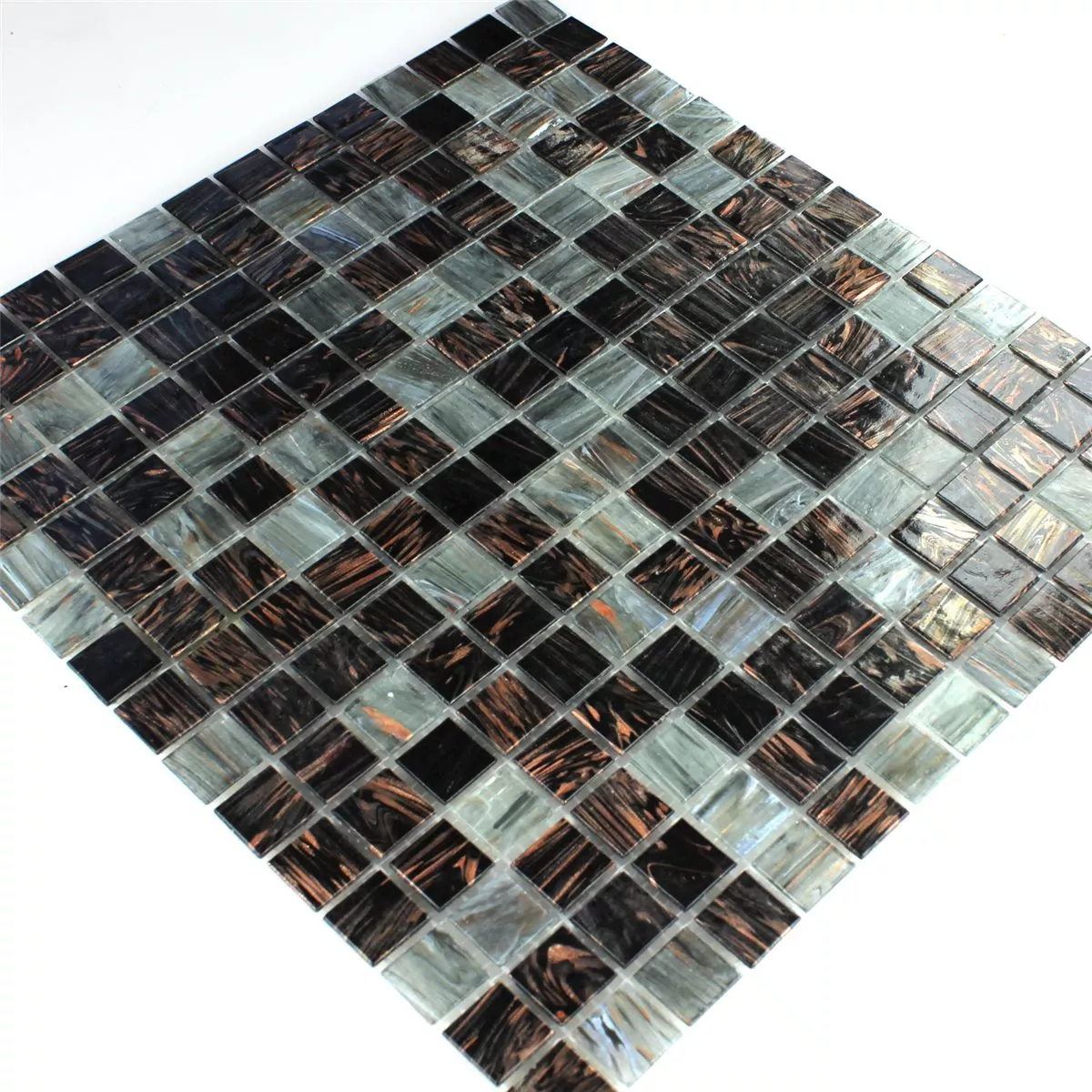 Glas Effekt Mosaik Fliese Gold Star Dunkelgrau 5 Glas Effekt Mosaik Fliese Gold Star Dunkelgrau – Bild 3
