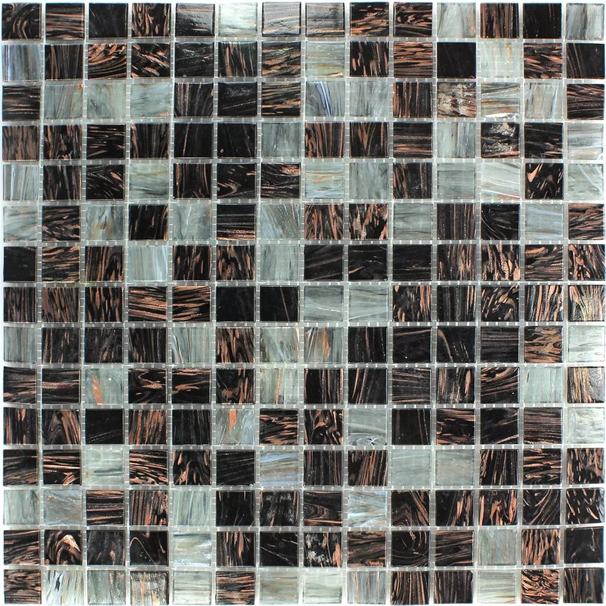Glas Effekt Mosaik Fliese Gold Star Dunkelgrau 6 Glas Effekt Mosaik Fliese Gold Star Dunkelgrau – Bild 4
