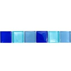 Alternative view of Glas Fliesen Bordüre Exira Blau Türkis
