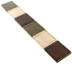 Glas Fliesen Bordüre Exira Braun Beige