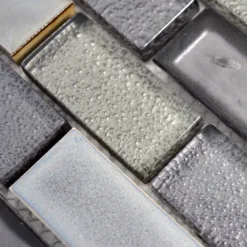Alternative view of Glas Keramik Mosaikfliesen Mirasol Altgrau
