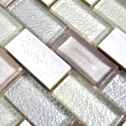 Alternative view of Glas Keramik Mosaikfliesen Mirasol Altweiß