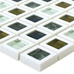 Glas Kunststoff Mosaik Anatolia Grün Weiss