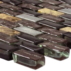 Glas Marmor Aluminium Mosaikfliesen Patterson Braun Mix