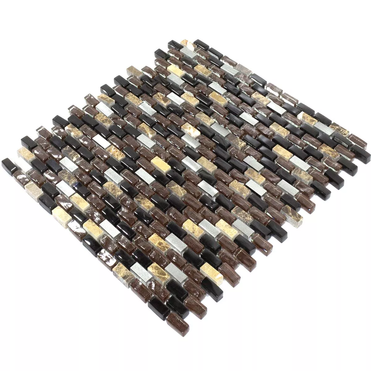 Glas Marmor Aluminium Mosaikfliesen Patterson Braun Mix 5 Glas Marmor Aluminium Mosaikfliesen Patterson Braun Mix – Bild 3