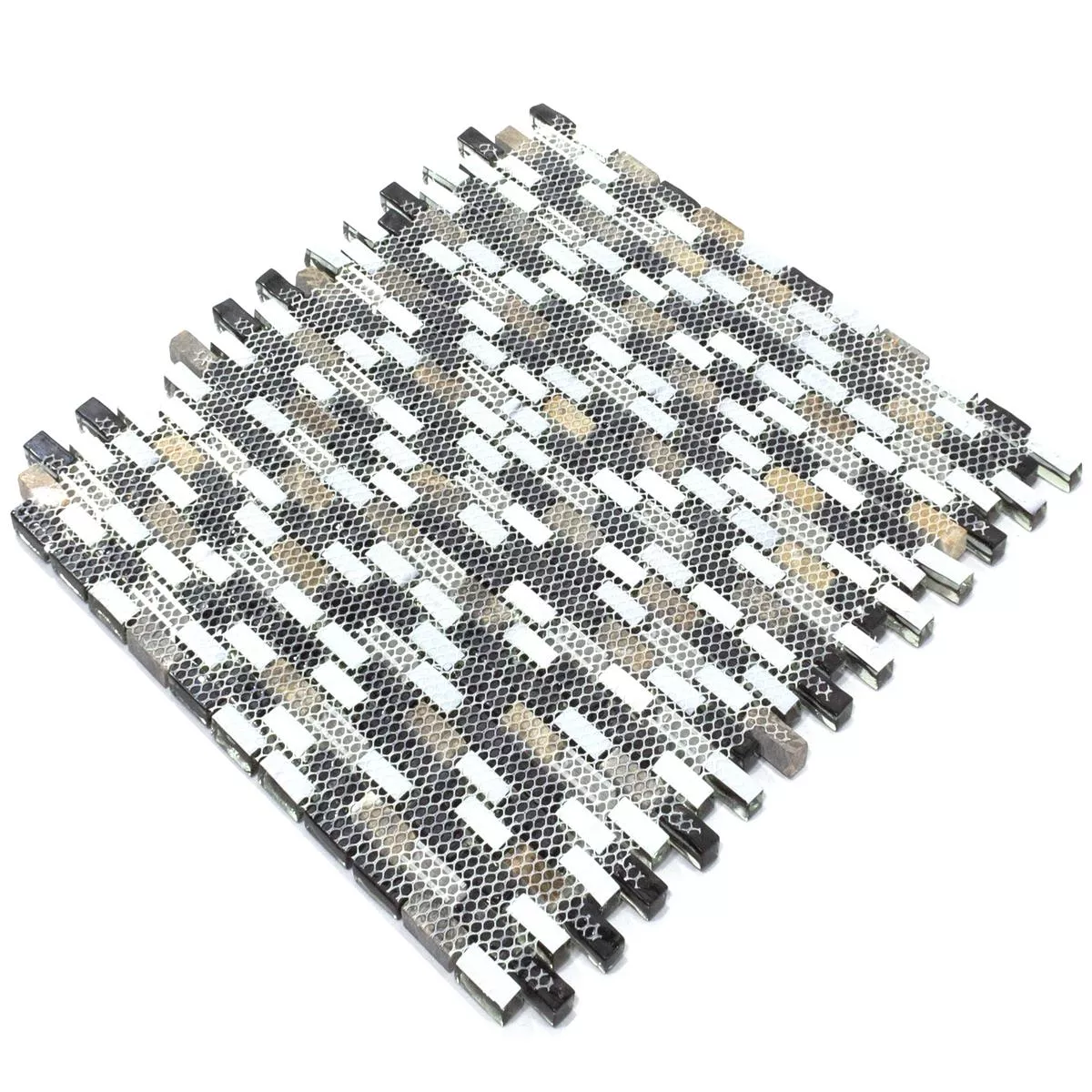 Glas Marmor Aluminium Mosaikfliesen Patterson Braun Mix 7 Glas Marmor Aluminium Mosaikfliesen Patterson Braun Mix – Bild 5