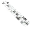 Glas Metall Mosaikbordüre Fresno Weiß Silber 2 Glas Metall Mosaikbordüre Fresno Weiß Silber -Mosafil Shop glas metall mosaikborduere fresno weiss silber 1 94