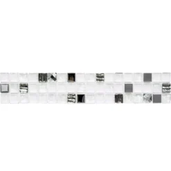 Glas Metall Mosaikbordüre Fresno Weiß Silber 7 Glas Metall Mosaikbordüre Fresno Weiß Silber -Mosafil Shop glas metall mosaikborduere fresno weiss silber 2 52