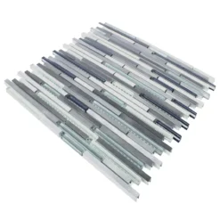 Glas Metall Mosaikfliesen Freeway Schwarz Silber -Mosafil Shop glas metall mosaikfliesen freeway schwarz silber 3 60