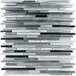 Glas Metall Mosaikfliesen Freeway Schwarz Silber -Mosafil Shop glas metall mosaikfliesen freeway schwarz silber 4 52