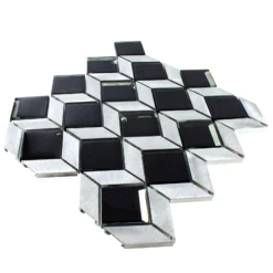 Glas Metall Mosaikfliesen Tanja Schwarz Silber Würfel 8 Glas Metall Mosaikfliesen Tanja Schwarz Silber Würfel -Mosafil Shop glas metall mosaikfliesen tanja schwarz silber wuerfel 3 74