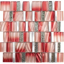 Glas Metall Mosaikfliesen Union Rot Silber 9 Glas Metall Mosaikfliesen Union Rot Silber -Mosafil Shop glas metall mosaikfliesen union rot silber 4 26