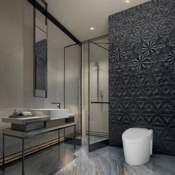 Glas Mosaik Bild Magicflower Black 110x240cm -Mosafil Shop glas mosaik bild magicflower black 110x240cm 3 57