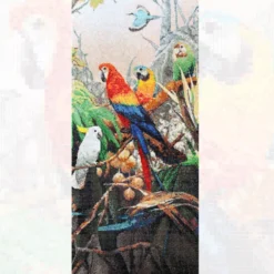 Glas Mosaik Bild Parrots 140x240cm