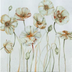 Glas Mosaik Bild White Poppy 140x240cm