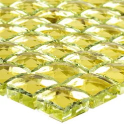 Glas Mosaikfliese Victoria Gold Quadrat 15