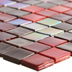 Glas Mosaikfliesen Rexford Perlmutt Effekt Braun Rot